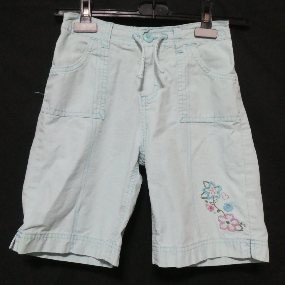 OSHKOSH | 12 | Light Blue Floral Embroidered Shorts | 100% Cotton